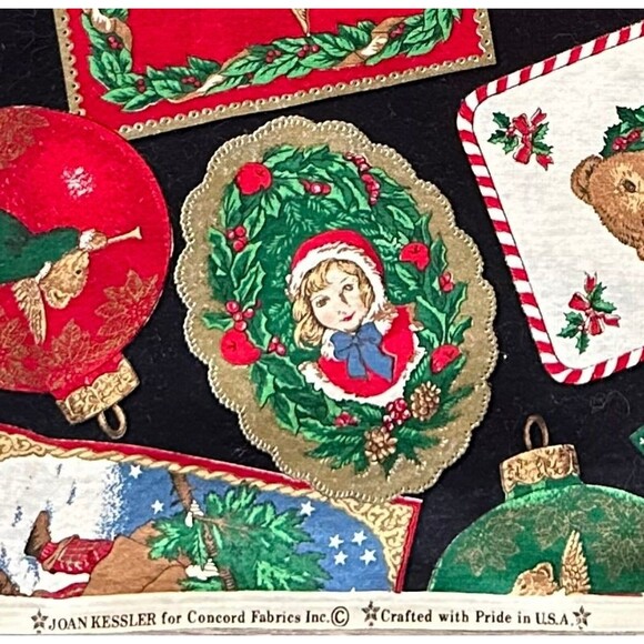 Vintage Concord Old Victorian Cotton Fabric Christmas Joan Kessler 1yd 12" x 43" - Picture 3 of 3